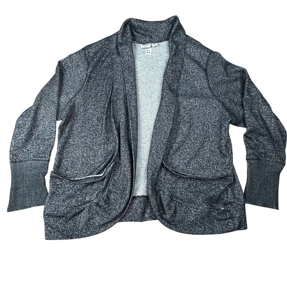 Cato Woman Open Front Cardigan Grey Marl Shawl Collar Plus Size 18/20W